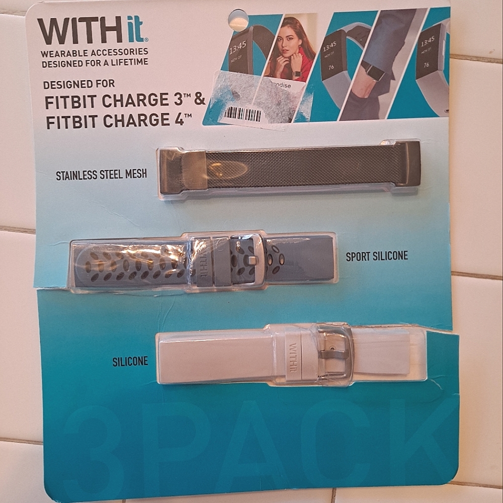 WITHit fitbit charge 3 fitbit charge 4 bands wrist bands watch bands black blue